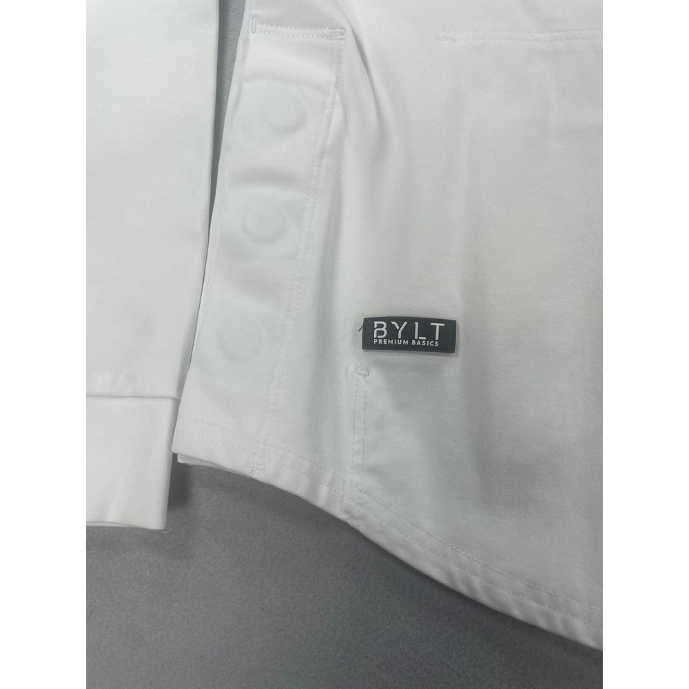 BYLT Pullover Womens Performance Quarter Zip White Side Vent Medium - Picture 5 of 10